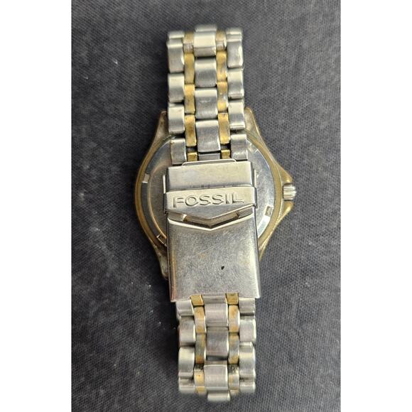 FOSSIL Men's Analog WristWATCH 100 Meters Blue Date Stainless Steel As Is - Picture 4 of 8